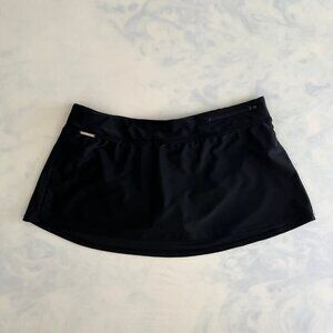 Spandex Micro Mini Black Swim Skort